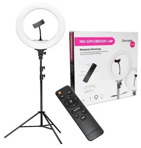 Aro de luz de 32 cm con control y trípode de piso