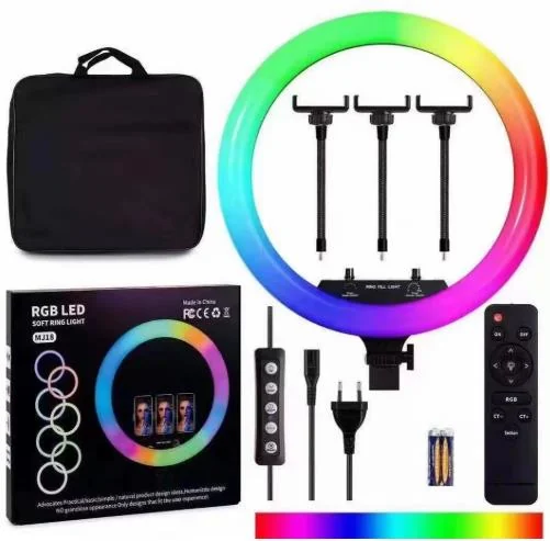 Aro de luz MJ18 de 45 cm RGB con trípode