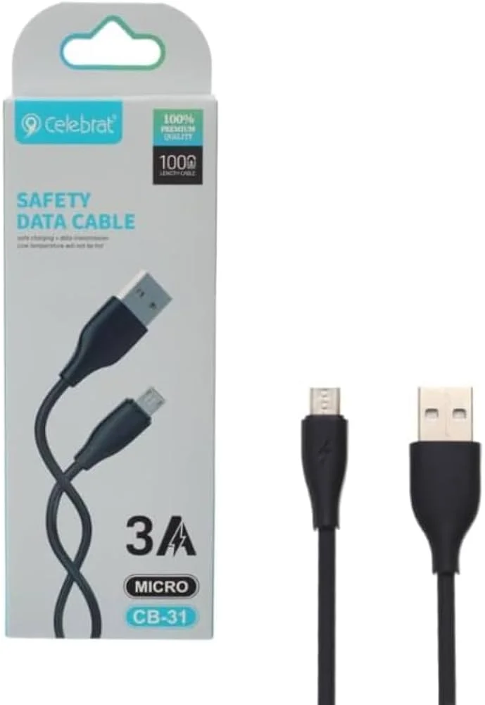 Cable micro USB Celebrat CB-31 de 3A y 1 metro