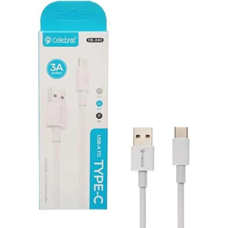 Cable USB-C Celebrat CB-24 de 3A para carga rápida