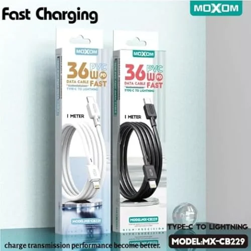 Cable USB-C a Lightning MOXOM MX-CB229 de 36W y 1 metro