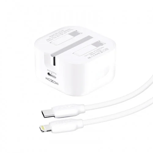 Cargador MOXOM 20W con cable USB-C a Lightning incluido