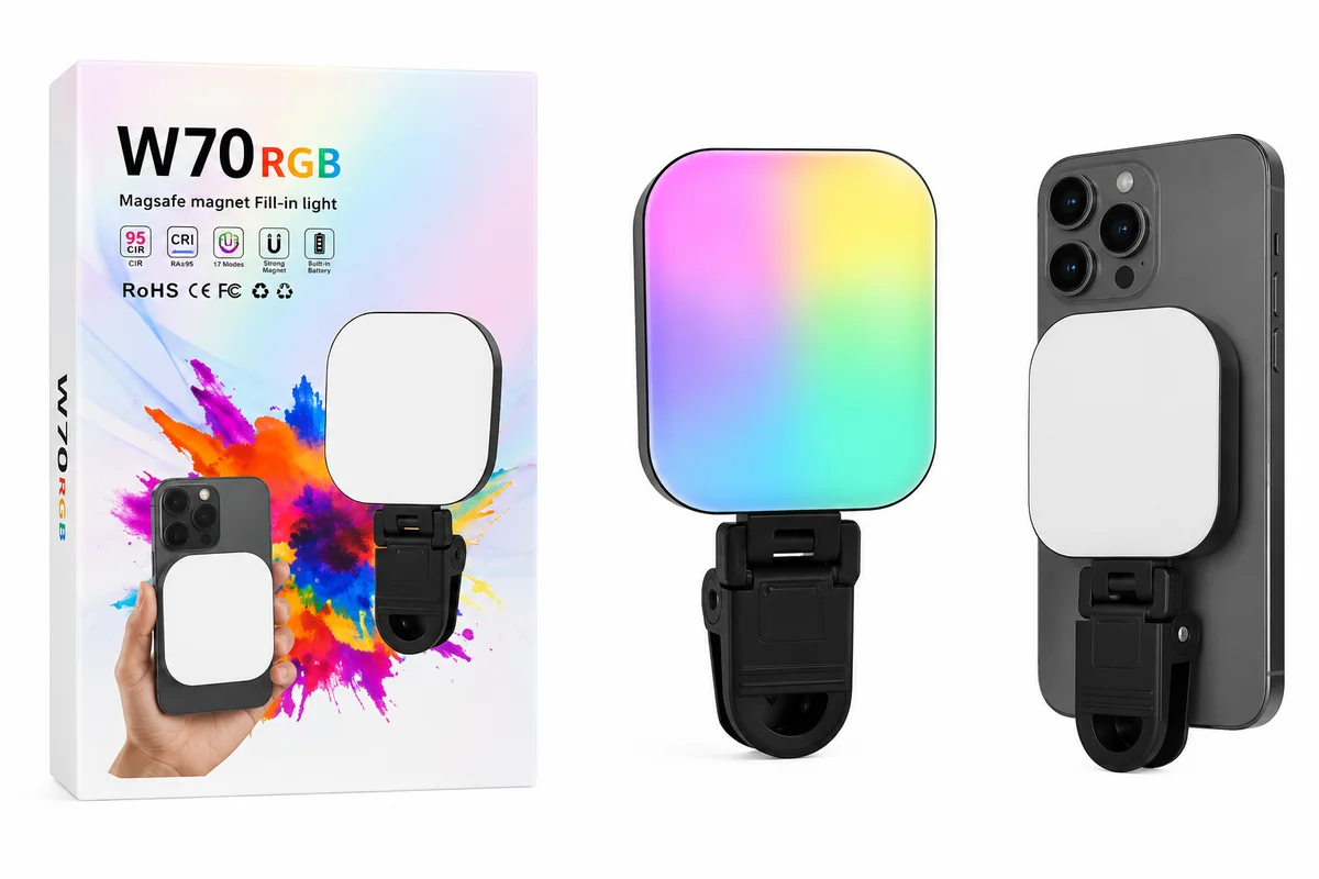 Luz de relleno W70 RGB con imán MagSafe y batería