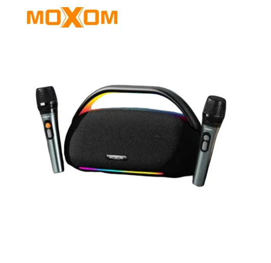 Parlante de fiesta MOXOM SK34 con 2 micrófonos