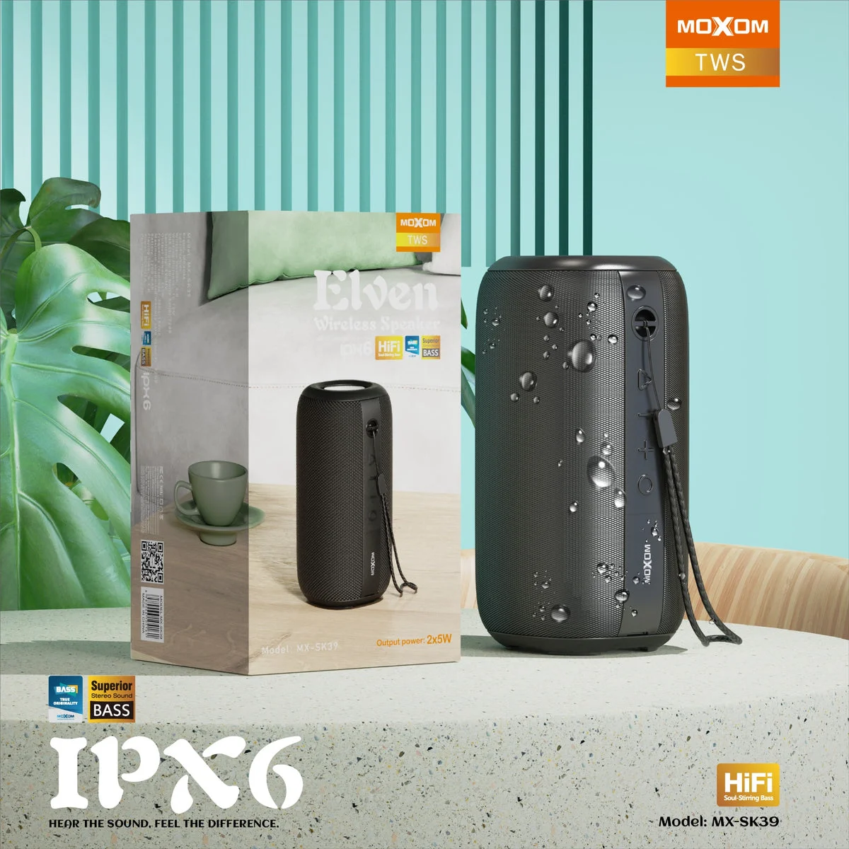 Parlante MOXOM MX-SK39 Elven IPX6 de 10W