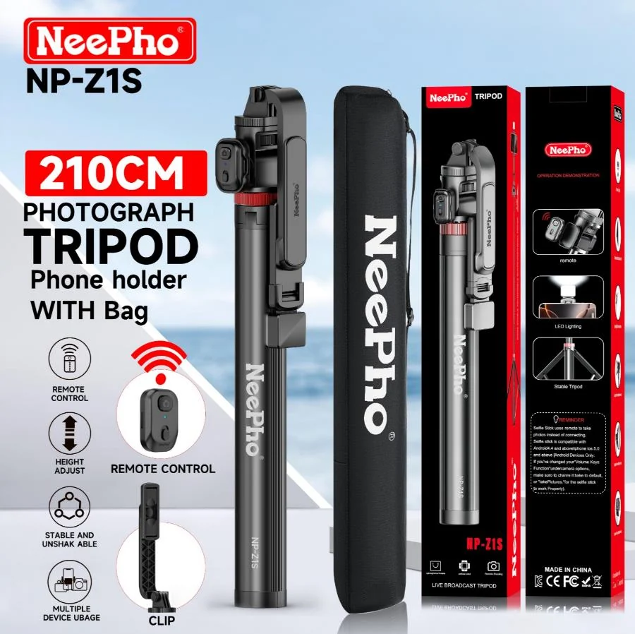 Trípode NeePho NP-Z1S de 210 cm con control y bolso
